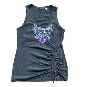 Athleta Side-cinch Embroidered Tank Womens M